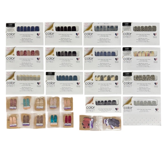 Color Street Other - NEW Color Street Nail Polish Strips Lot of 14 Assorted Glitter + 12 Sample Packs